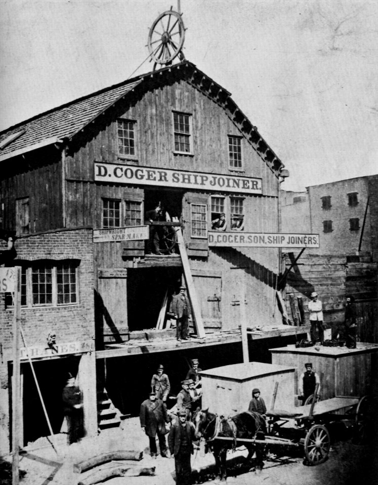 Amerikanischer Photograph um 1865 - Schiffschreinerei von Daniel Coger und seinem Sohn (Zeno Fotografie)