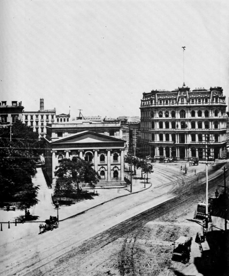 Amerikanischer Photograph um 1876 - Park Row und Center Street (Zeno Fotografie)