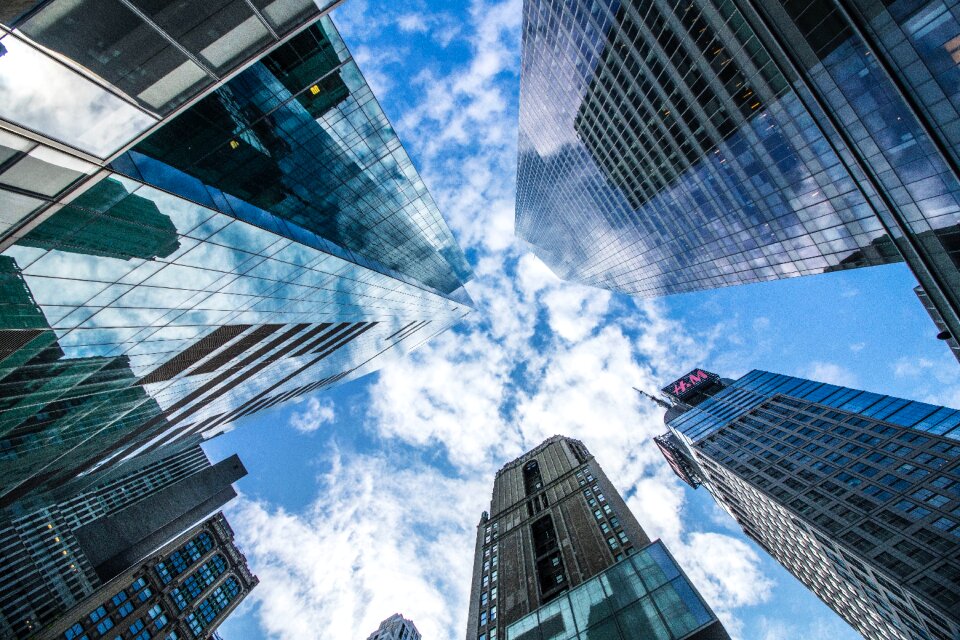 Skyscraper blue sky
