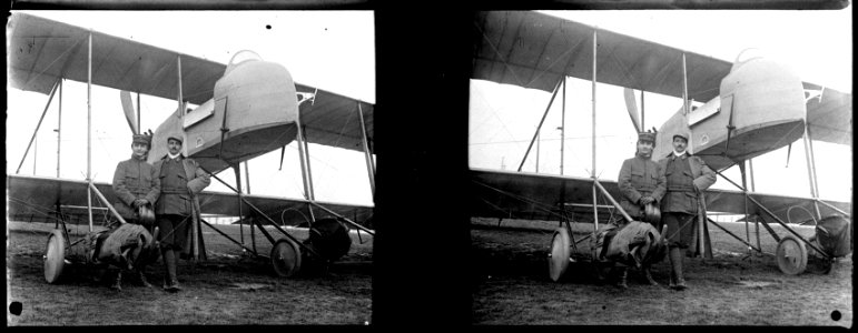 Amiens. Biplan M. Farman. P. Descoings et R. Berthelé - Fonds Berthelé - 49Fi261