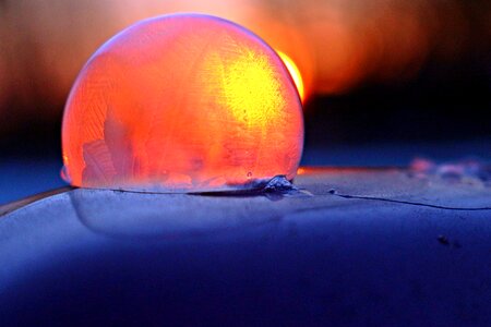 Frost bubble ice bubble afterglow photo