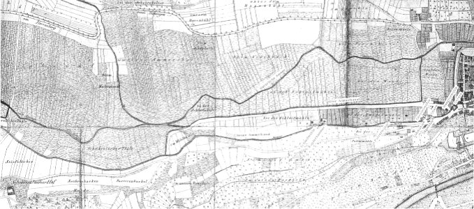 Ammer und Ammerkanal vor Tübingen - Flurkarte 1848 (TSiW017)