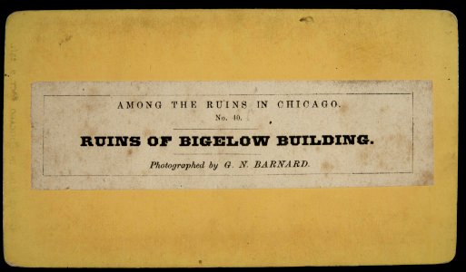 Among the Ruins in Chicago, No. 40. Ruins of Bigelow Building (NBY 6528)