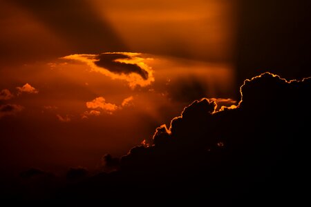 Evening clouds sunlight photo