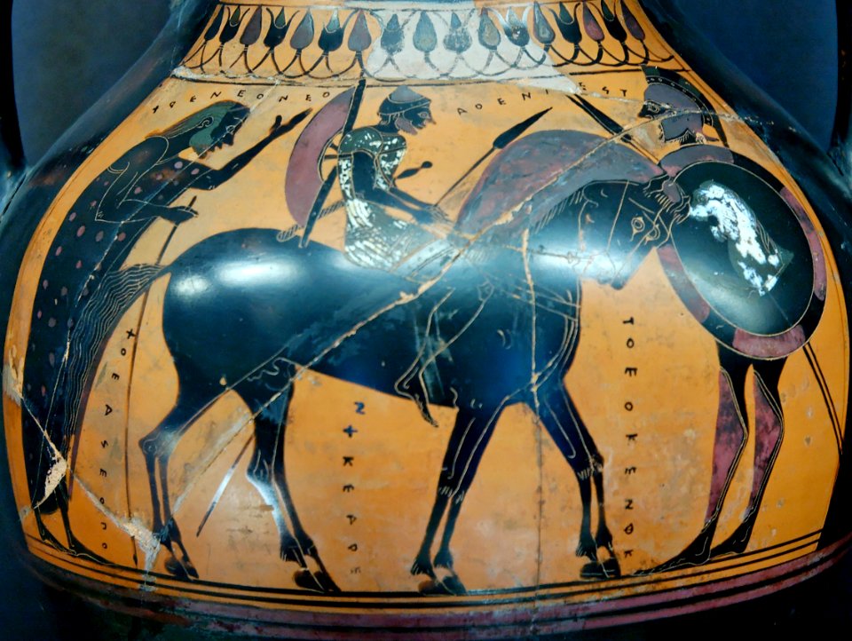 Amphora warrior departure Louvre F12