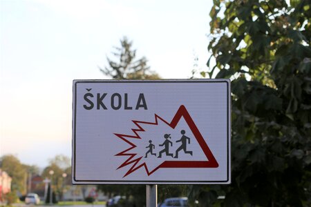 Kids on the street school drive carefully