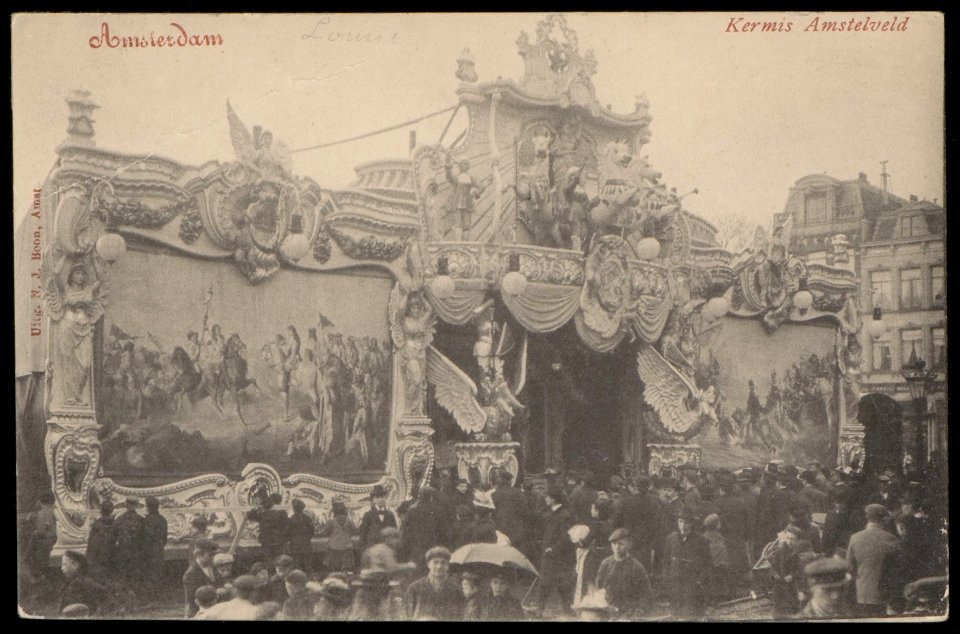 Amstelveld. Kermis. Uitgave N.J. Boon, Amsterdam, Afb PBKD00253000007