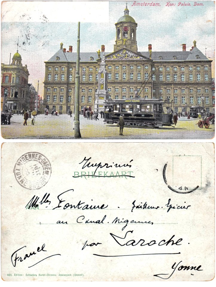 Amsterdam — Koninklijk Paleis (Ansichtkaart-tweezijdig)