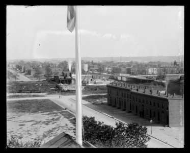An elevated view from Randall School's roof looking East to S.E., Half & South Capitol Street, and I & K Streets LCCN2016647089