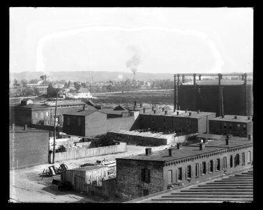 An elevated view looking S.E. from Randall Elementary School, I Street at 1st Street, S.W. LCCN2016647102