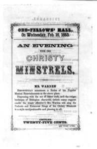 An evening with the Christy Minstrels. Odd Fellow Hall, on Wednesday, Feb. 16, 1853 LCCN2007681663