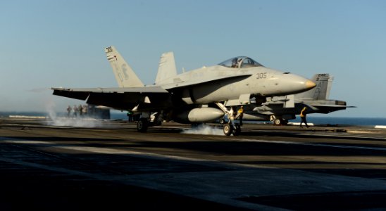 An F A-18 Hornet launches. (8671747349)