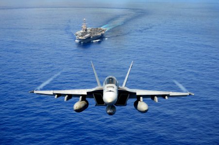 An F A-18 Hornet demonstrates air power. (8683136537)