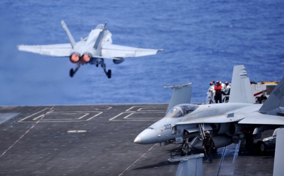 An F A-18C Hornet launches. (8693091398)