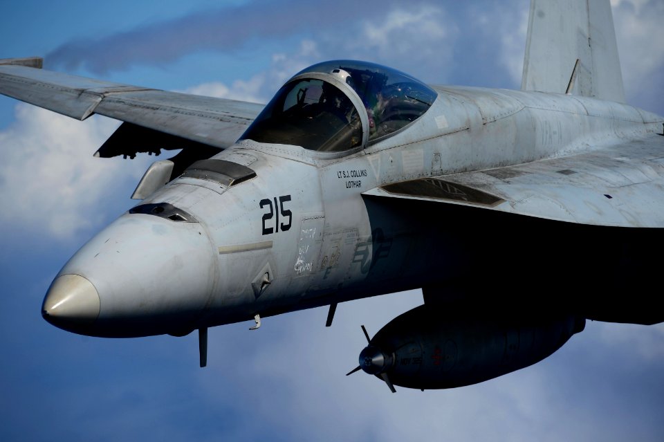 An F A-18E Super Hornet participates in an air power demonstration. (8693090036)