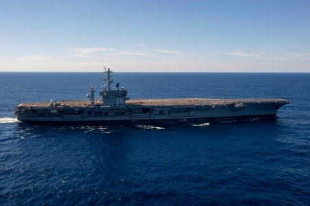 An F-35C Lightning II lands aboard USS Nimitz. (15525193707)
