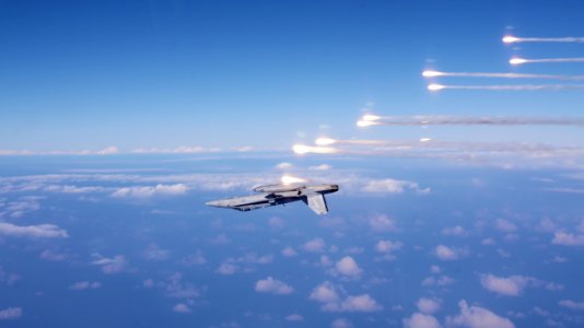 An F-A-18 lanches flares. (8246656917)