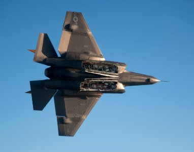 An F-35C Lightning II displays its internal weapons bay. (8390303370)