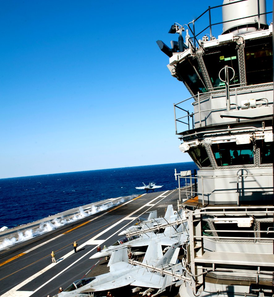 An F-A-18 Hornet launches from USS Harry S. Truman. (8413080355)