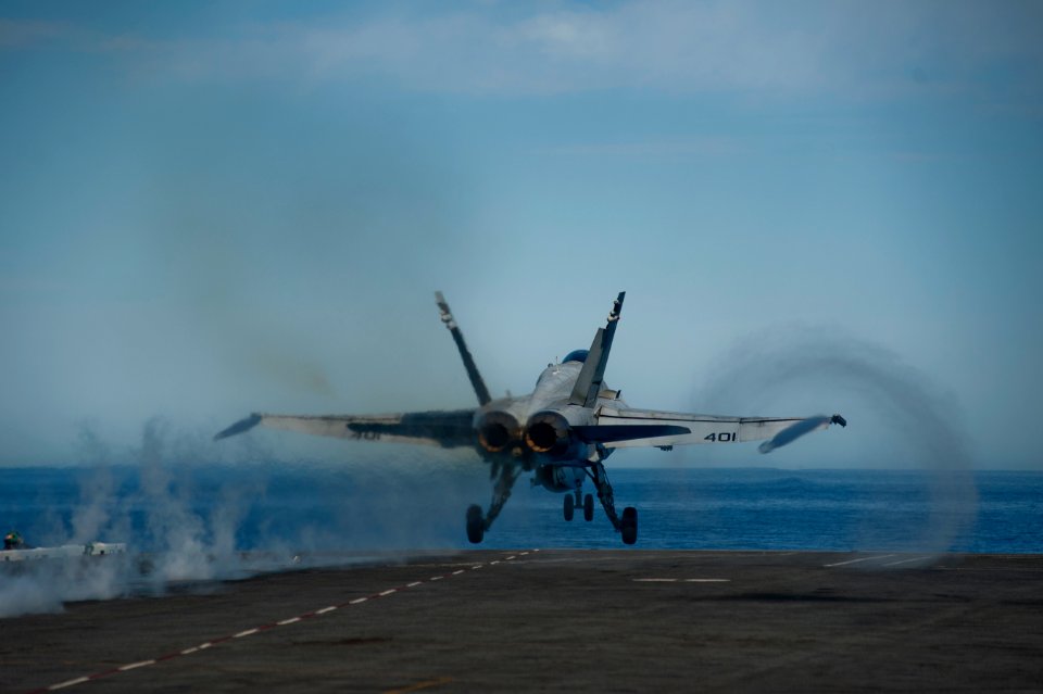An F-A-18C launches from USS Carl Vinson. (8497232733)