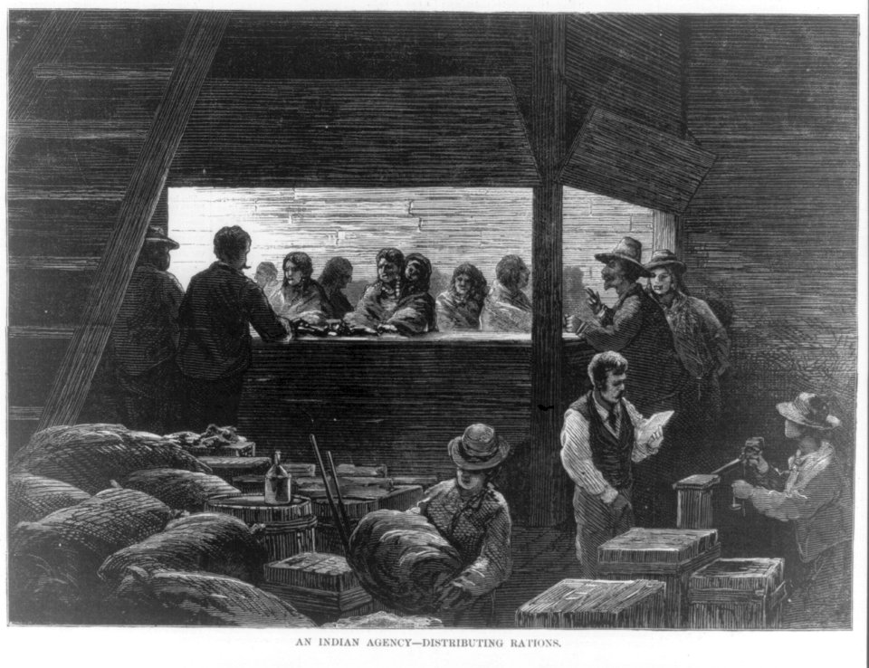 An Indian agency - distributing rations LCCN97505202