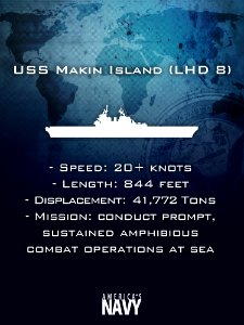 An informational graphic depicting the amphibious assault ship USS Makin Island (8619670382)