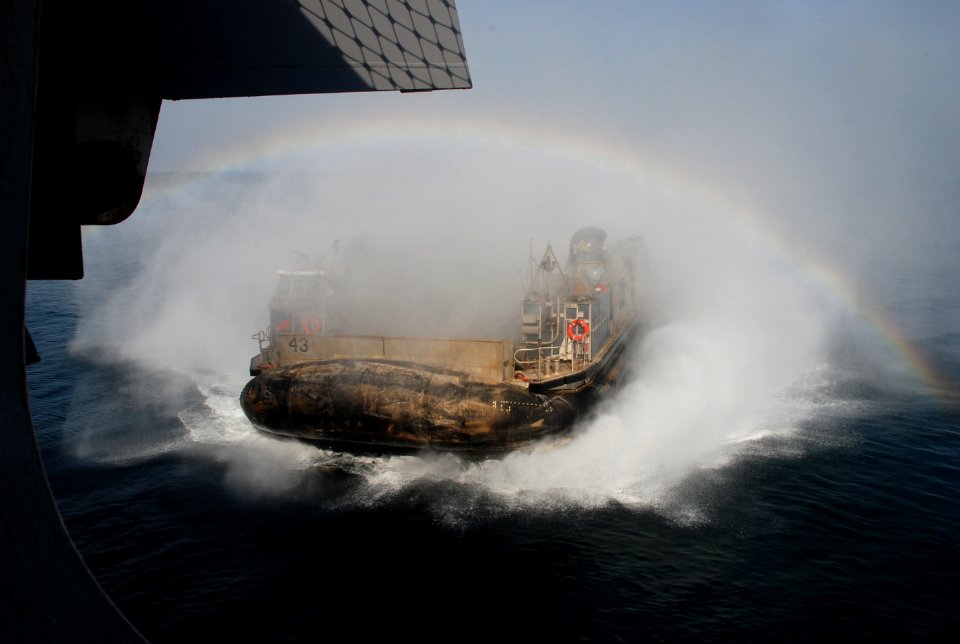 An LCAC) approaches USS Green Bay. (8261849752)