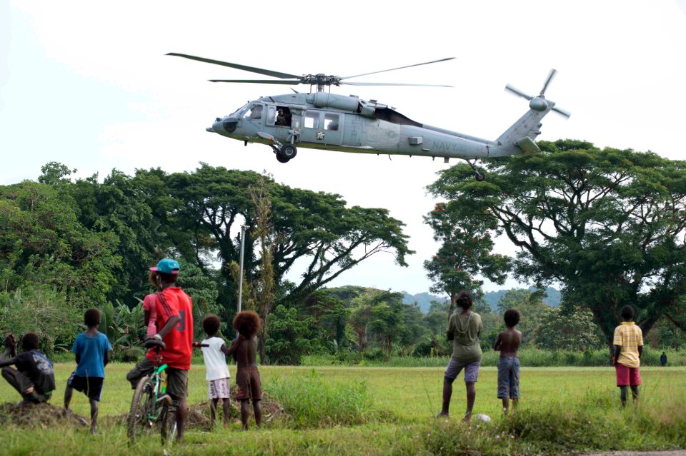 An MH-60S Sea Hawk helicopter participates in Pacific Partnership 2015 (19291272282)