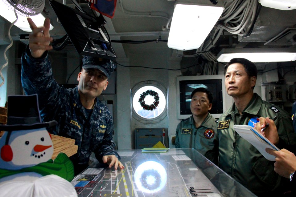 An officer gives at tour for Koreans. (8227414462)