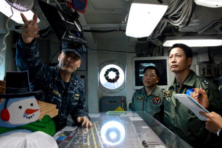 An officer gives at tour for Koreans. (8227414462)