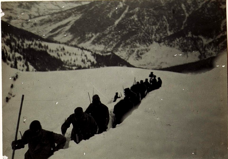 An Weg von Moena in die Stellung der Gruppe Oberstleutnant Bily auf der Höhe Piavac Kote 2274. (BildID 15584151)