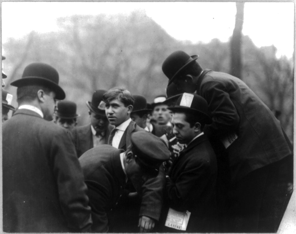 Anarchists - Police searching Max Dolinger after bomb throwing in Anarchist riot, Union Sq., New York LCCN2001704486
