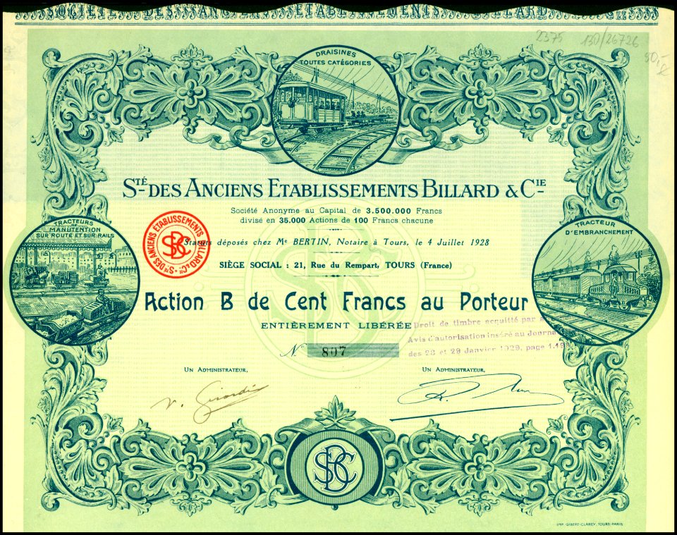 Anciens Etabl. Billard & Cie 1928
