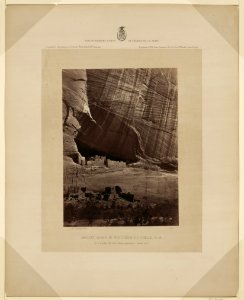 Ancient ruins in the Cañon de Chelle, N.M. In a niche 50 feet above present cañon bed - - T.H. O'Sullivan, phot. LCCN96507688