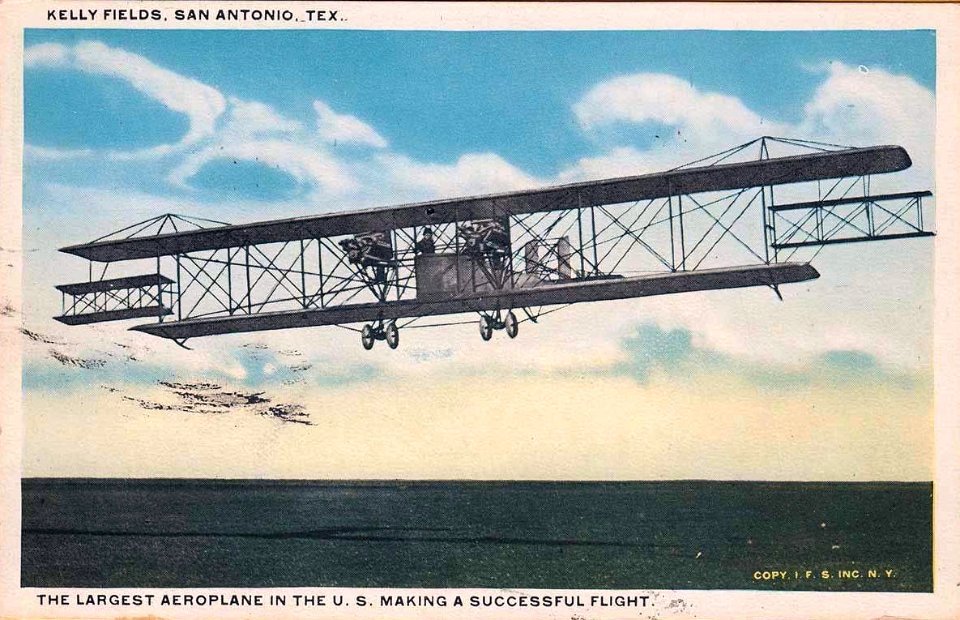 Andermat bomber - Kelly Field - The Largest Airplane in the United States Making a Successful Flight