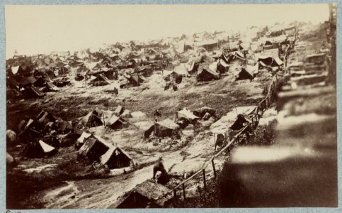 Andersonville Prison, Ga., August 17, 1864. Southwest view of stockade showing the dead-line LCCN2013645525