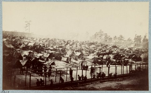 Andersonville Prison, Ga., August 17, 1864. South east view of stockade LCCN2013645523