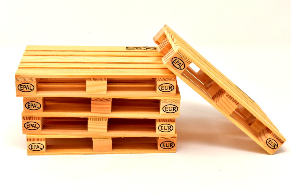 Pallets stacked wooden pallets