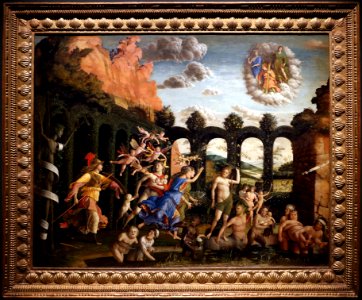Andrea mantegna, minerva scaccia i vizi dal giardino delle virtù, 1497-1502 ca. (louvre) 01