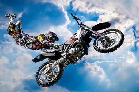 Action biker sky