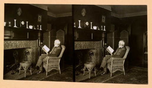 Andrew Carnegie in his golf cottage near St. Andrew's golf links, Westchester Co., N.Y. LCCN2017658600