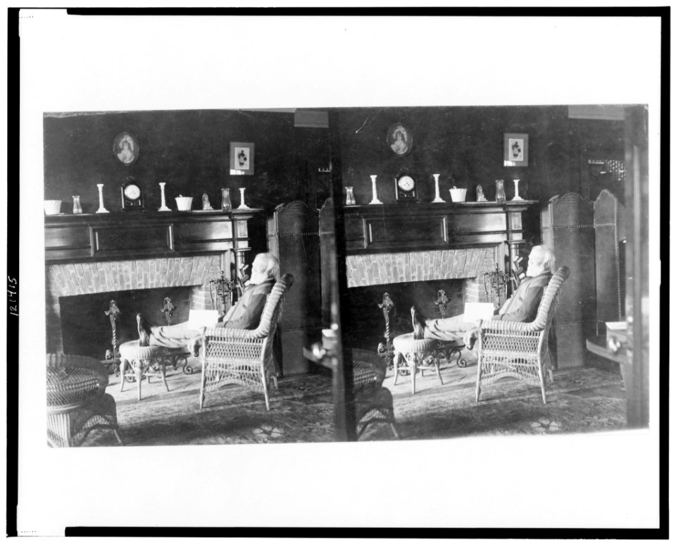 Andrew Carnegie in his golf cottage near St. Andrew's Golf Links, Westchester Co., N.Y. LCCN98511856