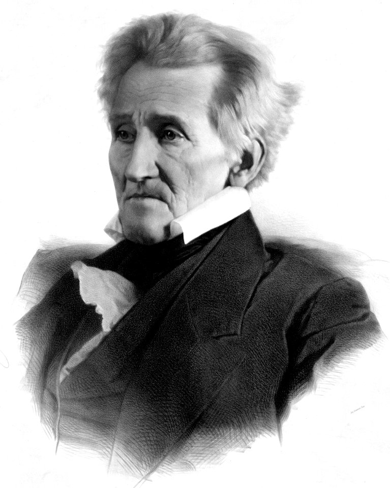 Andrew Jackson drawn on stone by Lafosse, 1856-crop
