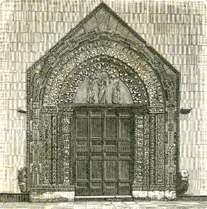 Andria porta della chiesa di Sant’Agostino xilografia di Barberis 1898