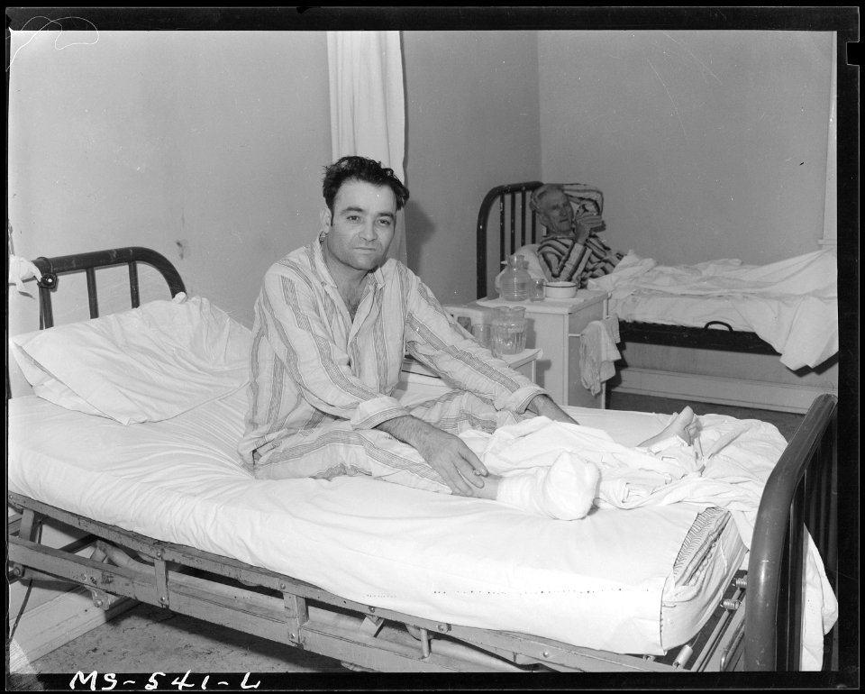 Andro Ramirez, miner, in hospital with foot injury received in accident in Spring Canyon. Standard Coal Company... - NARA - 540479