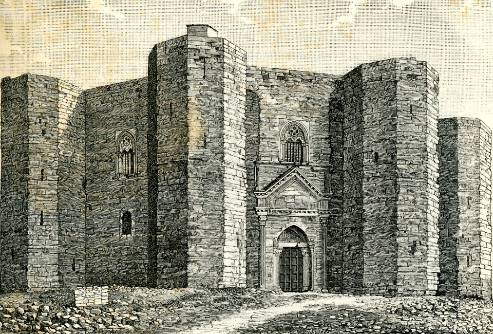 Andria Castel del Monte xilografia di Barberis 1898