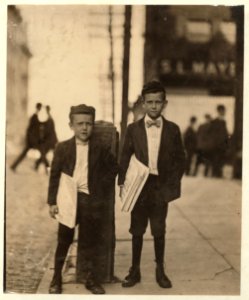 Andy Kormack, 9 years old, and Samuel Kormack, 7 years old, Newsboys. 1712 Church St. Andy been selling papers 2 years. Average earnings 50 cents week. Earnings not needed at home. Sells LOC nclc.03617