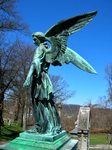 Angel of the Resurrection (side view), James B. Hogg Monument, Allegheny Cemetery, Pittsburgh, PA - March 2016