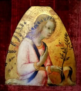 Angel of the Annunciation, by Sano di Pietro, c. 1450, tempera on panel - Hyde Collection - Glens Falls, NY - 20180224 122151 photo