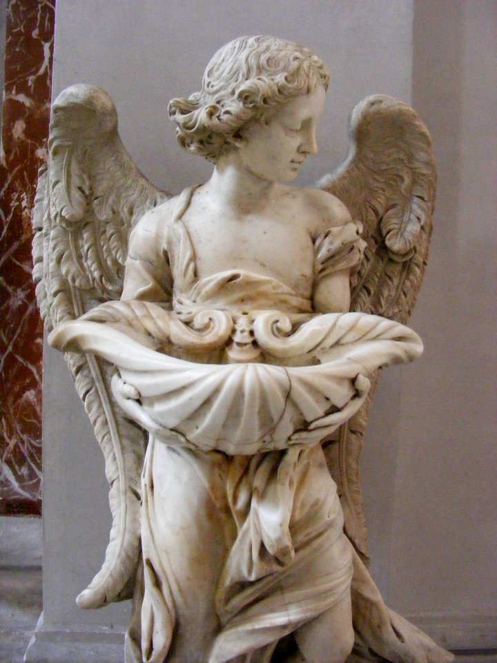 Angelo acquasantiera at Santa Maria degli Angeli - front